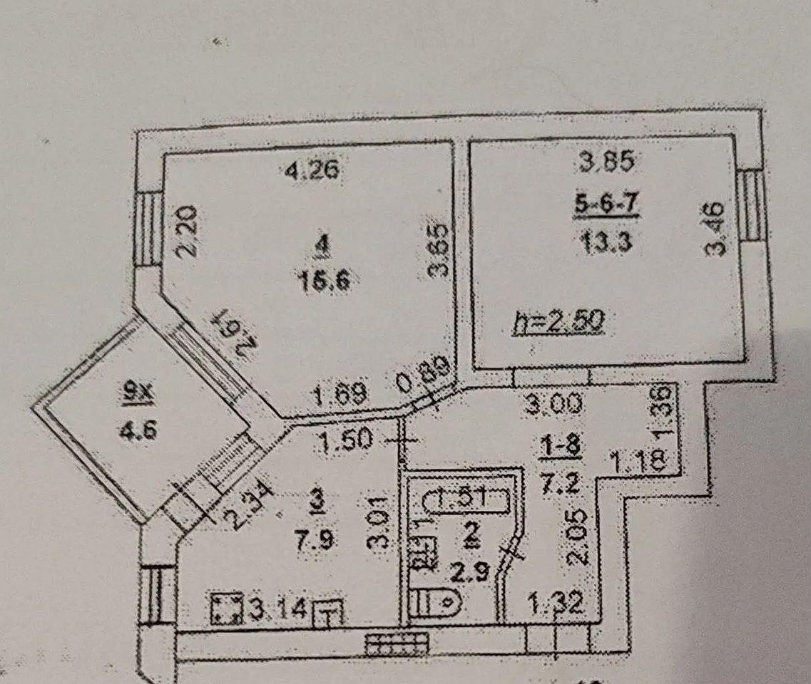 2-комнатная 51.2 м2 в ЖК undefined корпус null этаж 3