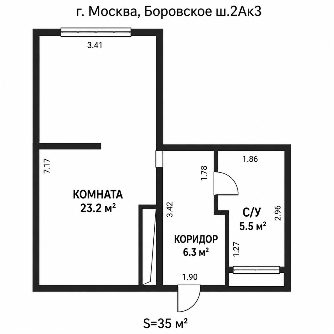 Студия 35 м2 в ЖК undefined корпус null этаж 2