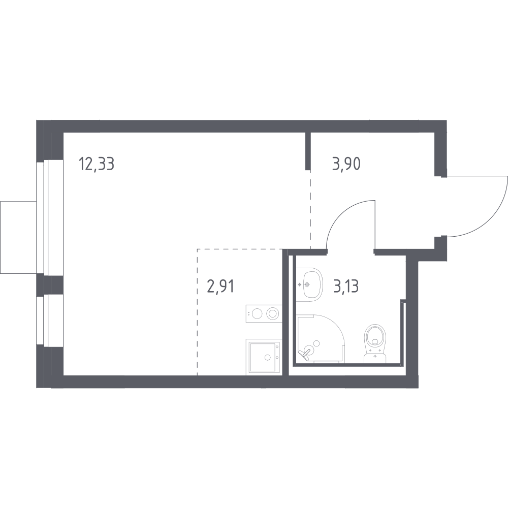 Студия 22 м2 в ЖК Молжаниново корпус null этаж 4