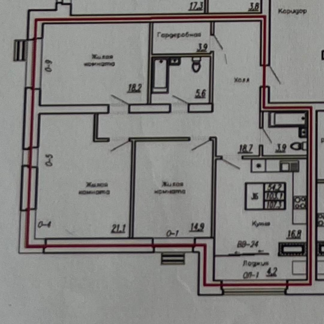 3-комнатная 107.6 м2 в ЖК undefined корпус null этаж 2