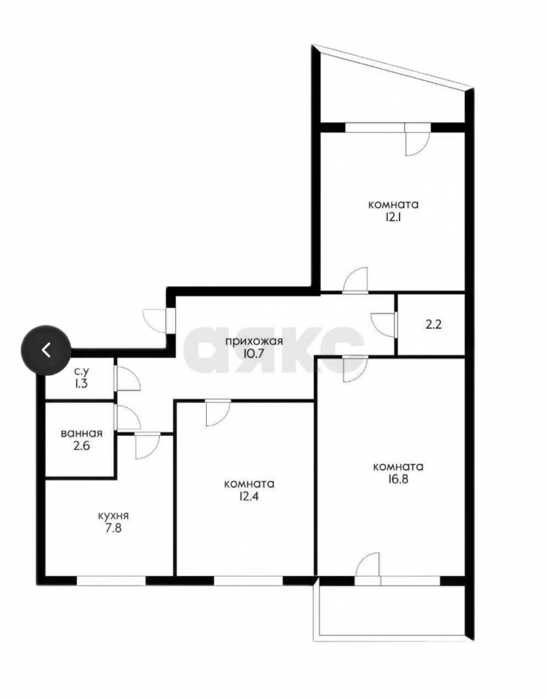3-комнатная 68.2 м2 в ЖК undefined корпус null этаж 10