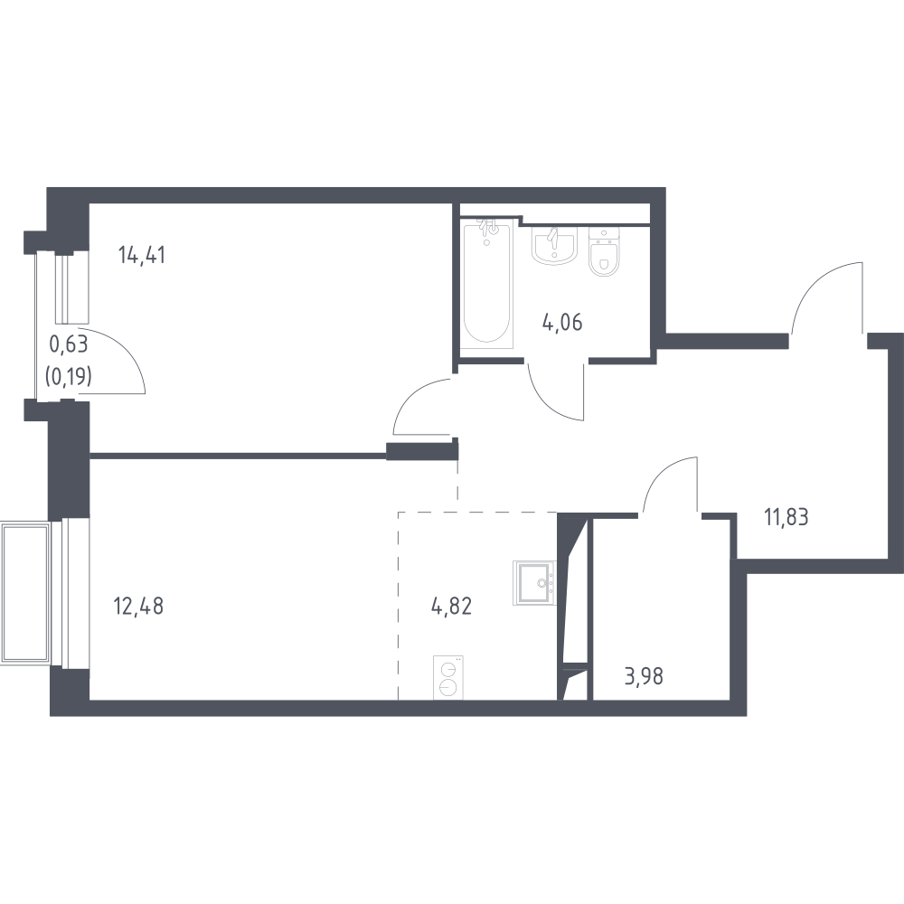 Студия 51 м2 в ЖК Долина Яузы корпус null этаж 18