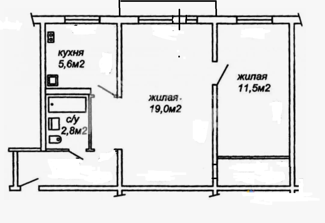 2-комнатная 45 м2 в ЖК undefined корпус null этаж 4