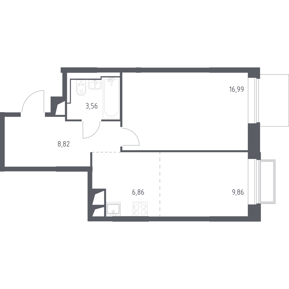 Студия 46 м2 в ЖК Долина Яузы корпус null этаж 5