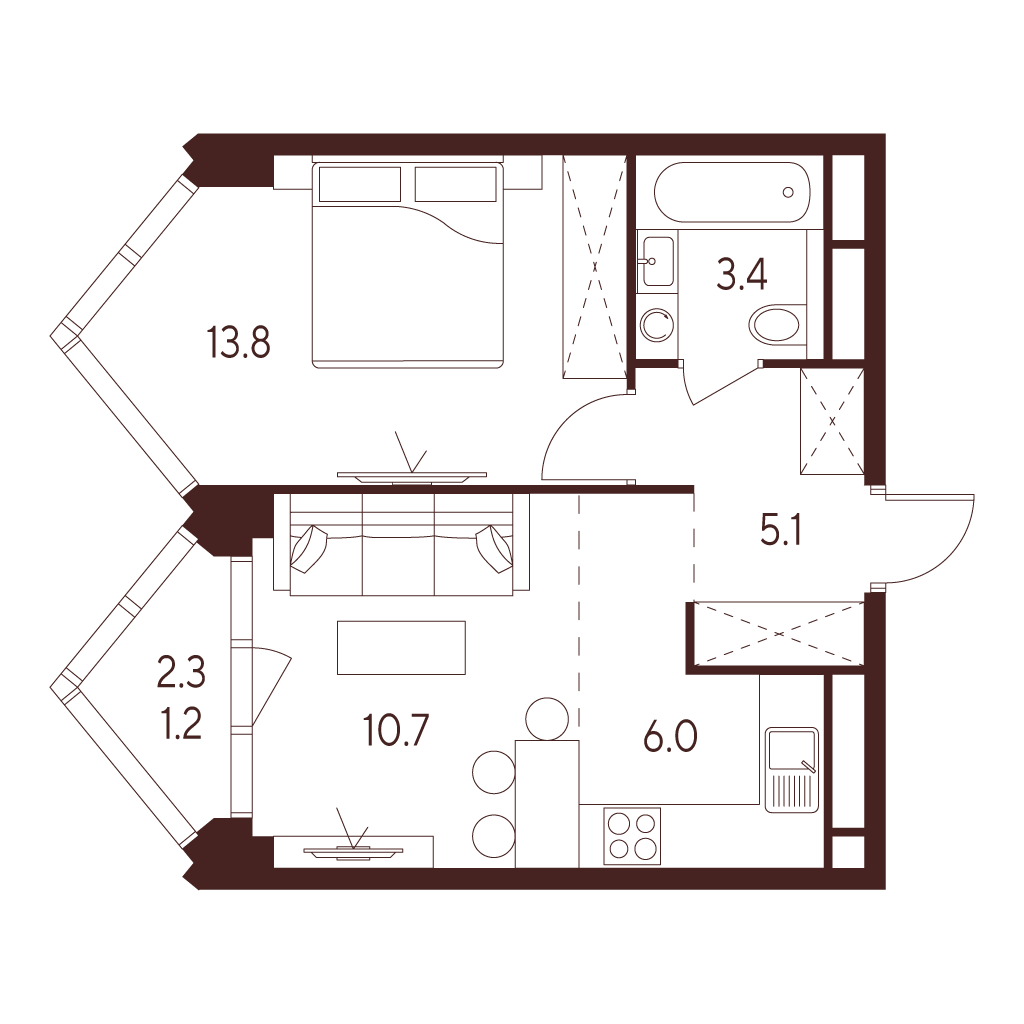 Студия 40 м2 в ЖК Indy Towers корпус null этаж 20