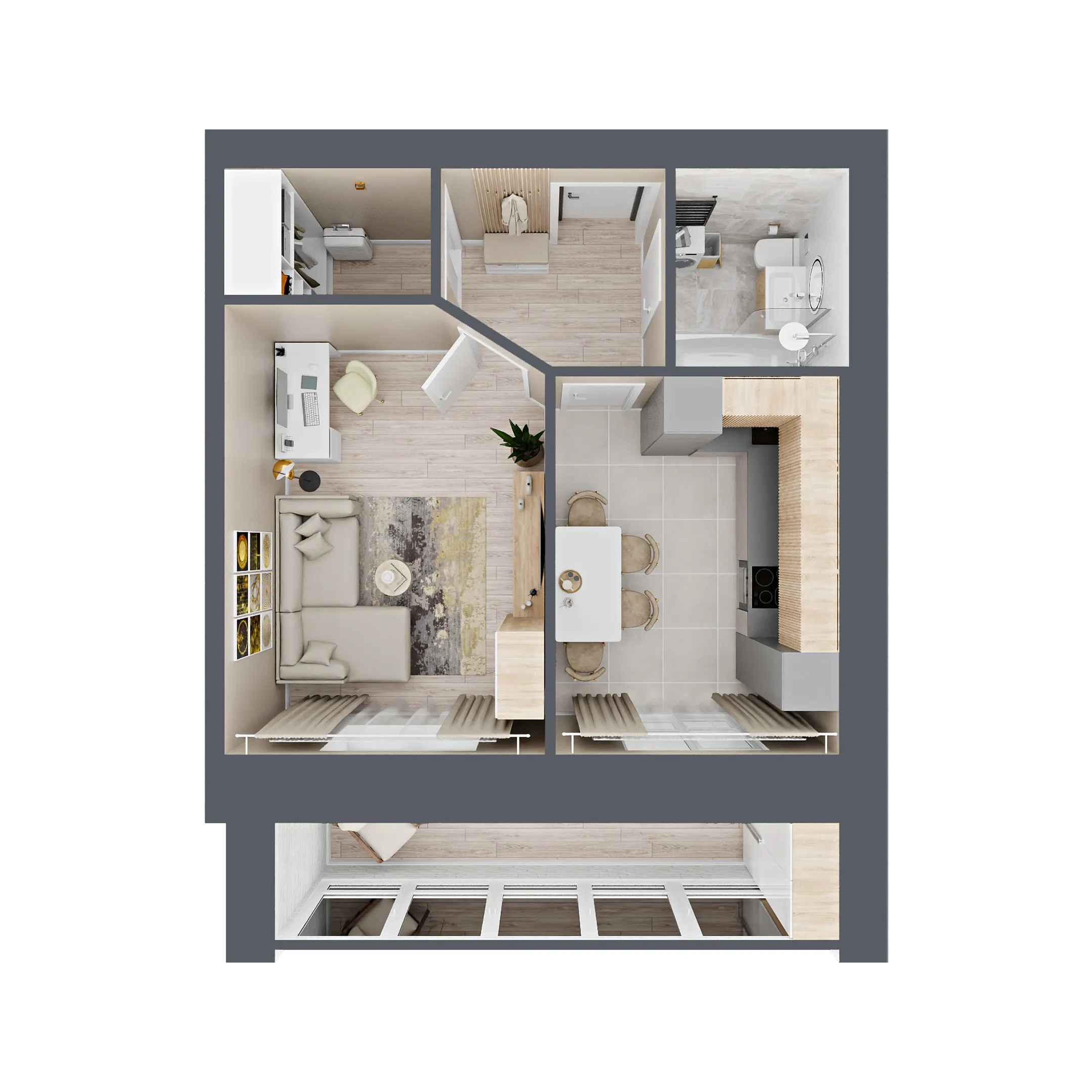 1-комнатная 40 м2 в ЖК Соловьи корпус null этаж 7