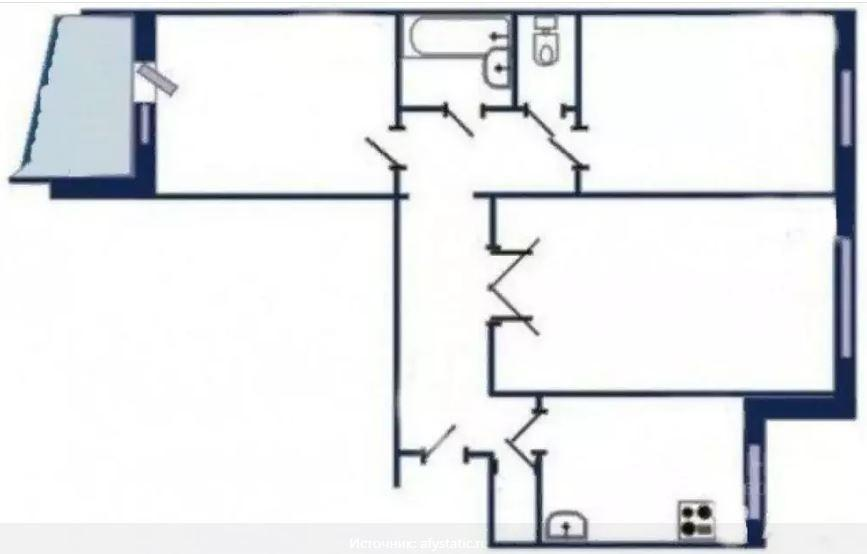 3-комнатная 68.4 м2 в ЖК undefined корпус null этаж 2