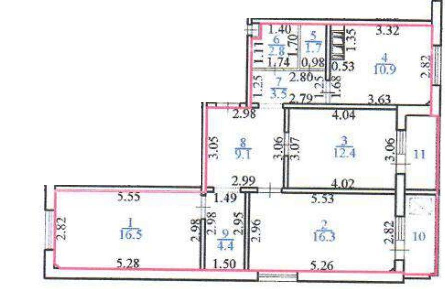 3-комнатная 81 м2 в ЖК undefined корпус null этаж 7