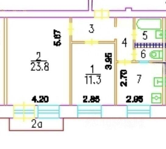 2-комнатная 54.6 м2 в ЖК undefined корпус null этаж 4