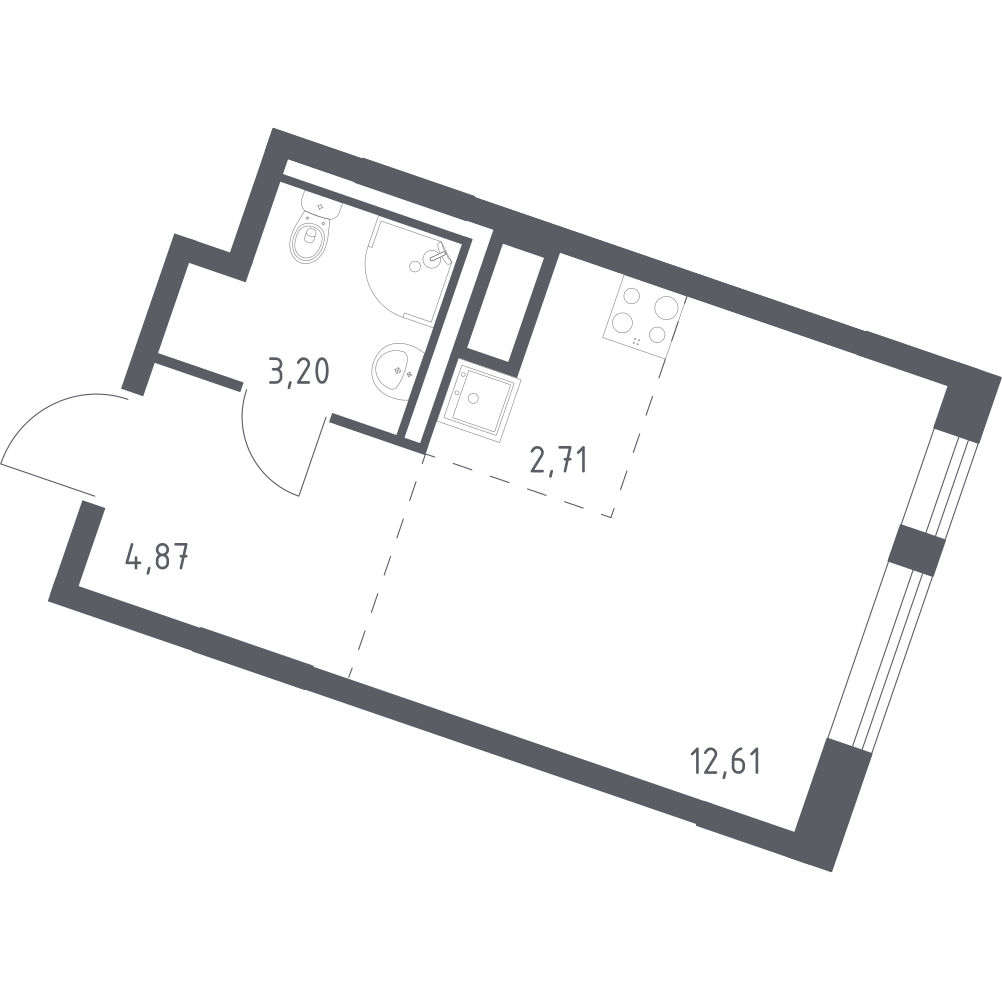 Студия 23 м2 в ЖК Квартал Лаголово корпус null этаж 9