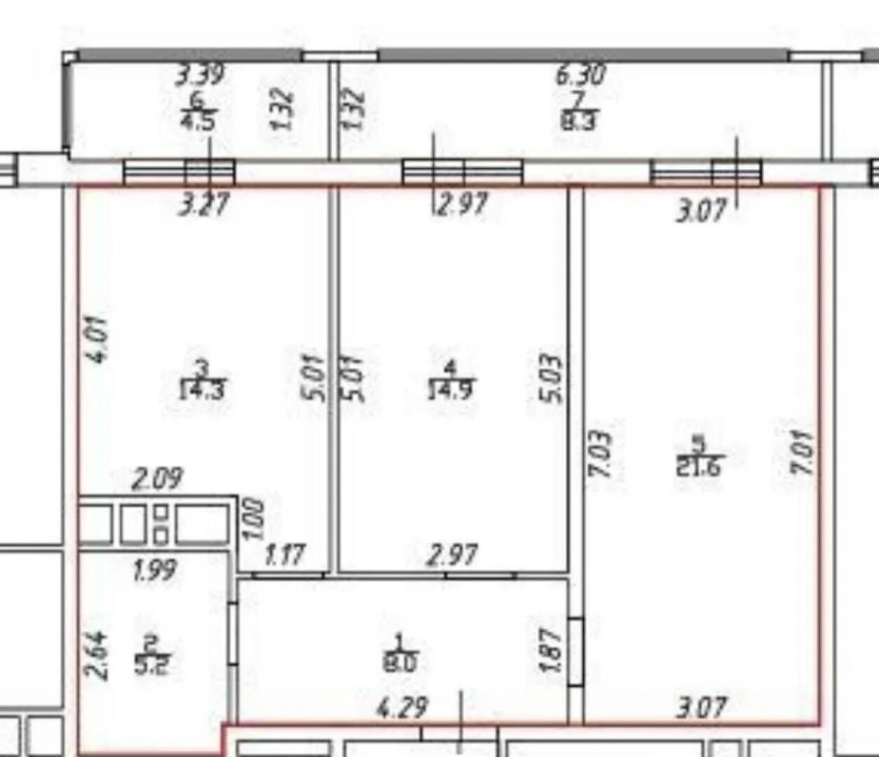 3-комнатная 75 м2 в ЖК undefined корпус null этаж 17