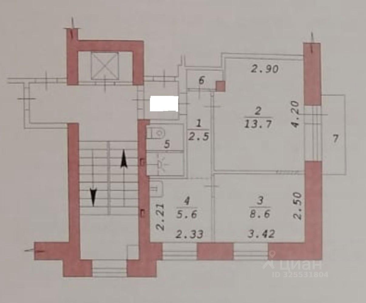 2-комнатная 33.8 м2 в ЖК undefined корпус null этаж 3
