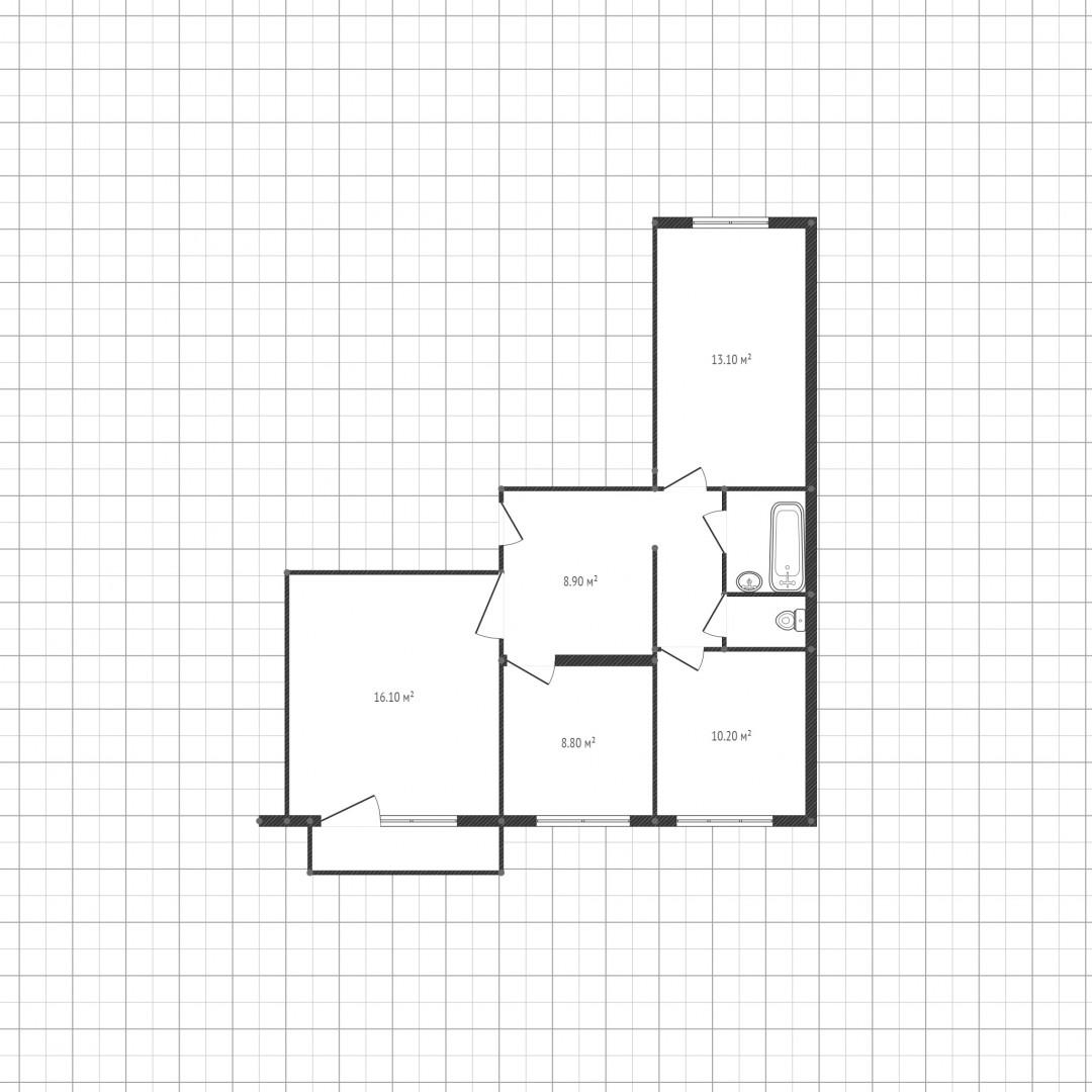 3-комнатная 64 м2 в ЖК undefined корпус null этаж 6