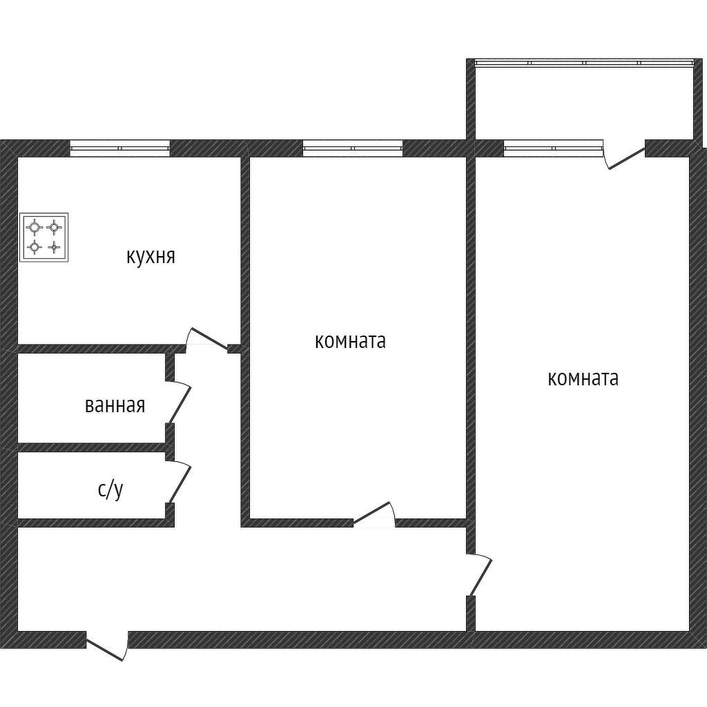 2-комнатная 46 м2 в ЖК undefined корпус null этаж 5