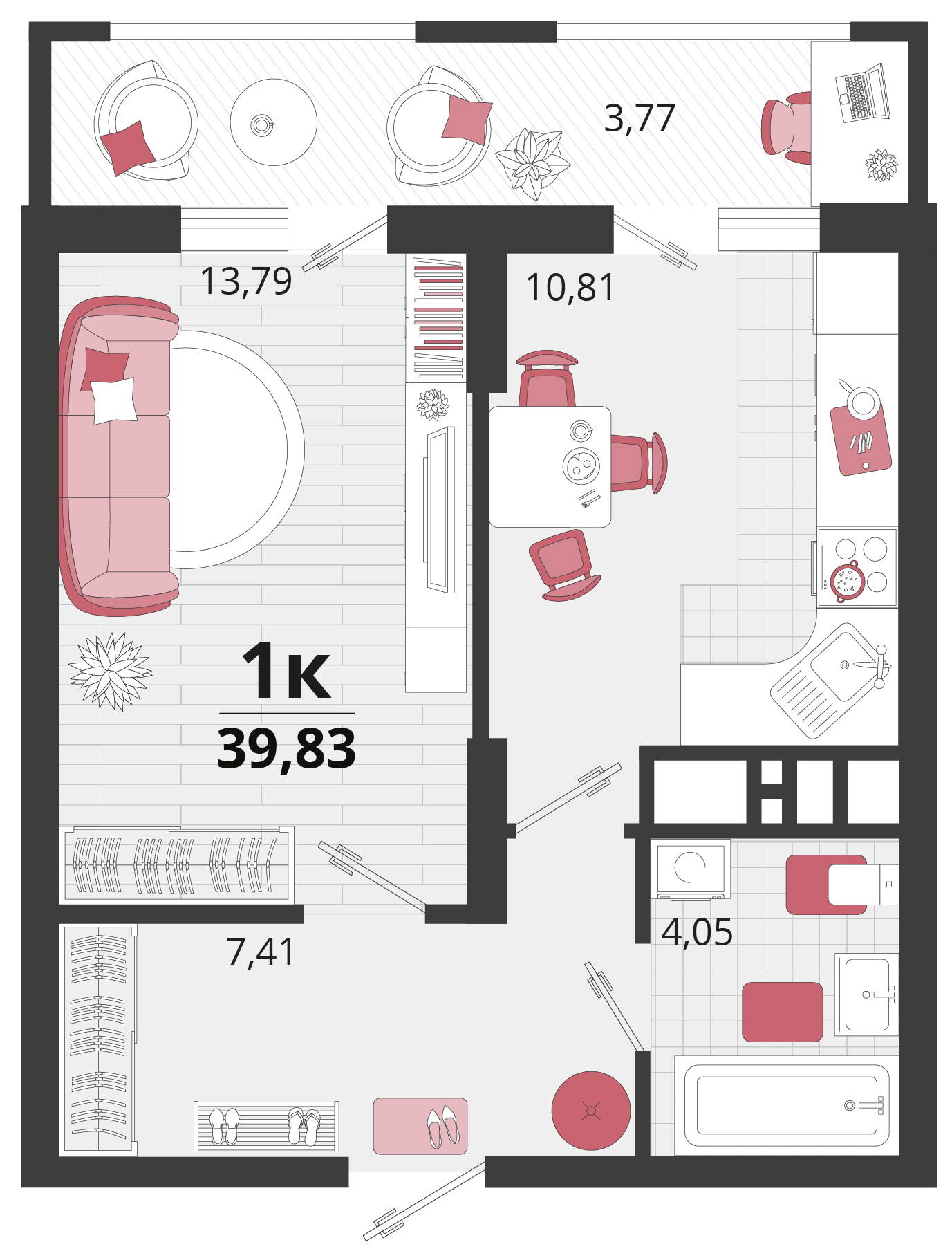 1-комнатная 39 м2 в ЖК Родные просторы корпус null этаж 10