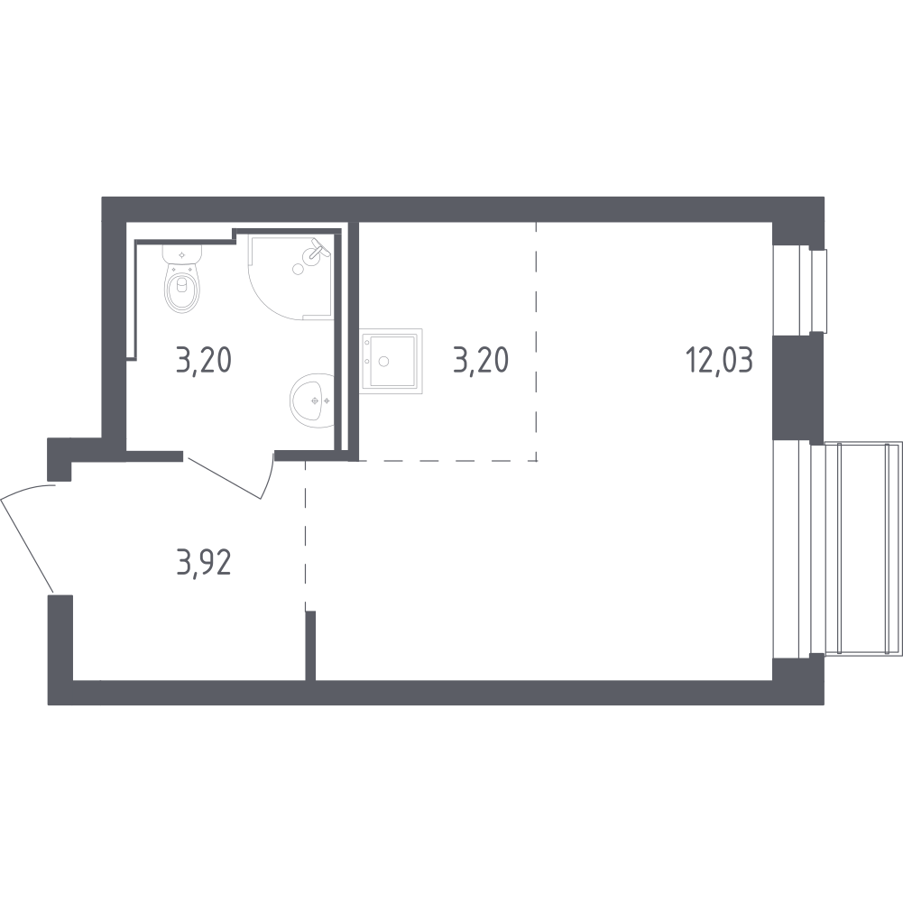 Студия 22 м2 в ЖК Рублёвский Квартал корпус null этаж 3