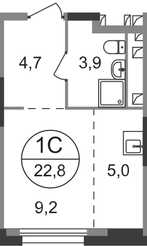 Студия 22 м2 в ЖК Первый Московский корпус null этаж 19