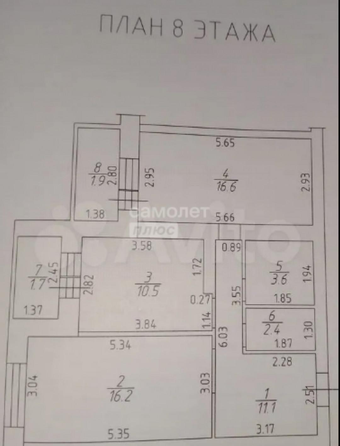 2-комнатная 64 м2 в ЖК undefined корпус null этаж 8