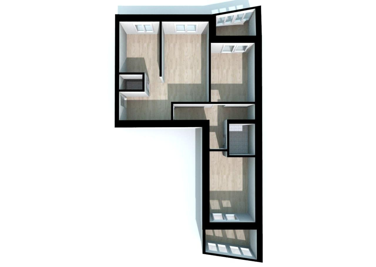 3-комнатная 83.9 м2 в ЖК undefined корпус null этаж 8