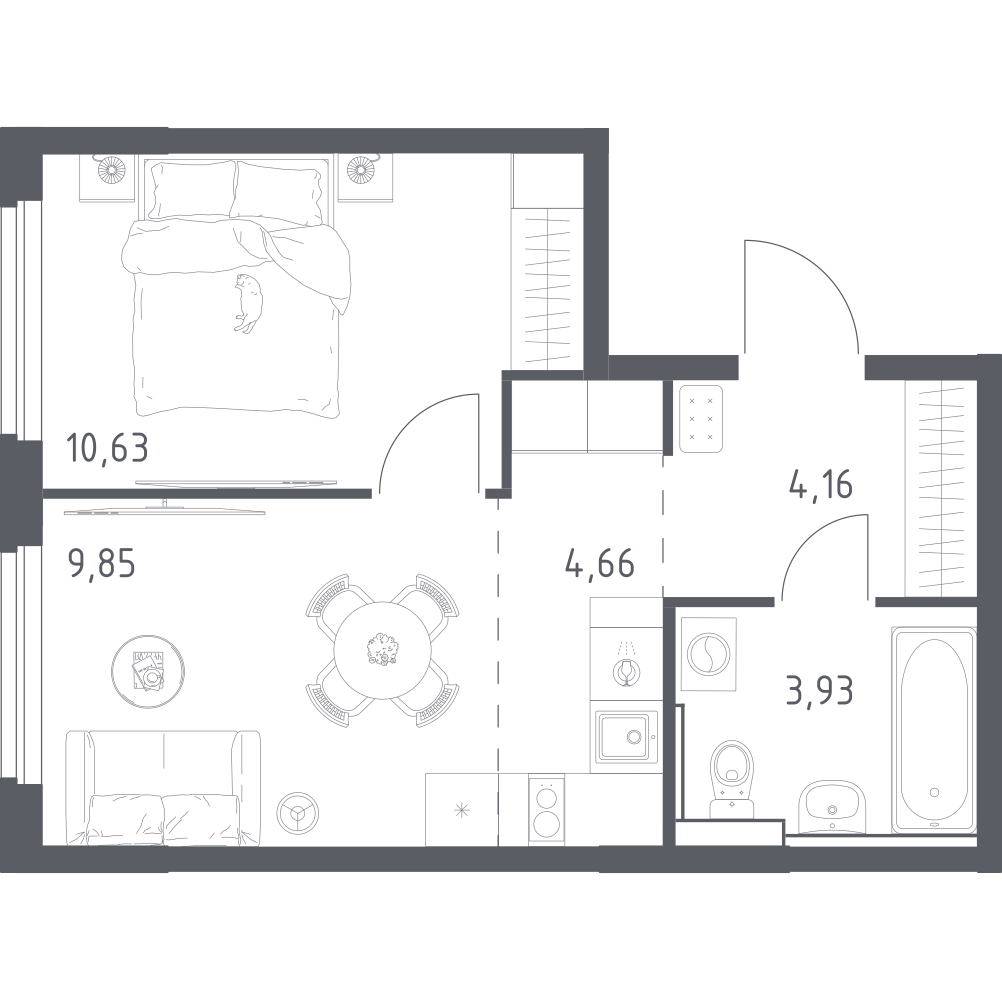 Студия 33 м2 в ЖК Донские Легенды корпус null этаж 15