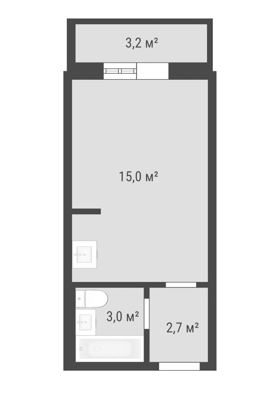 Студия 20.9 м2 в ЖК undefined корпус null этаж 9