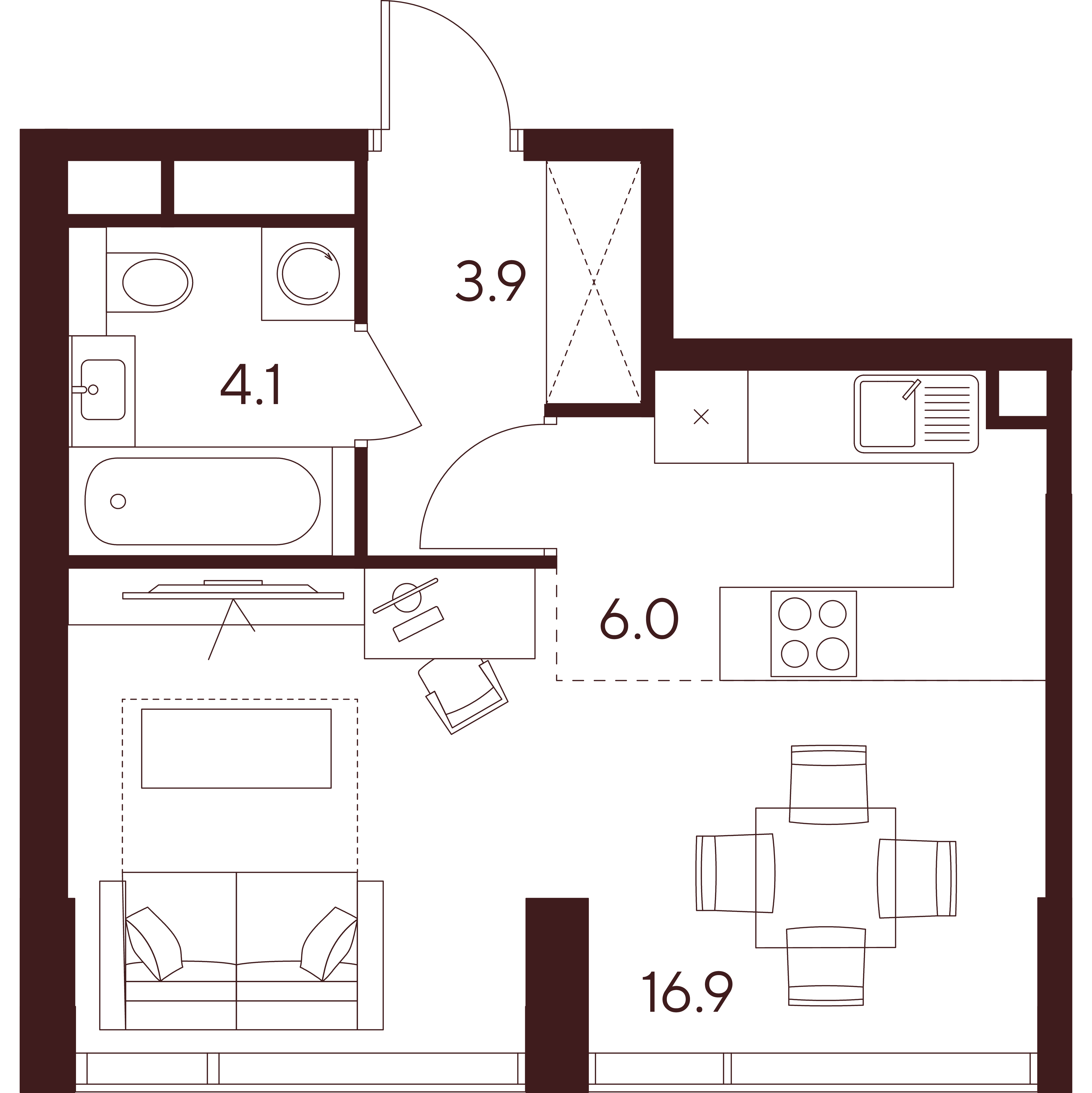 Студия 30 м2 в ЖК Indy Towers корпус null этаж 7