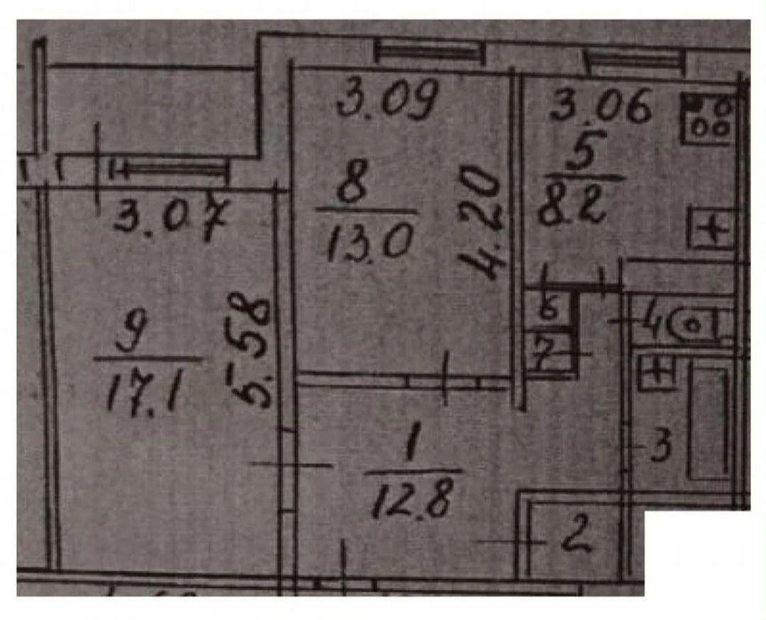 2-комнатная 57.9 м2 в ЖК undefined корпус null этаж 2