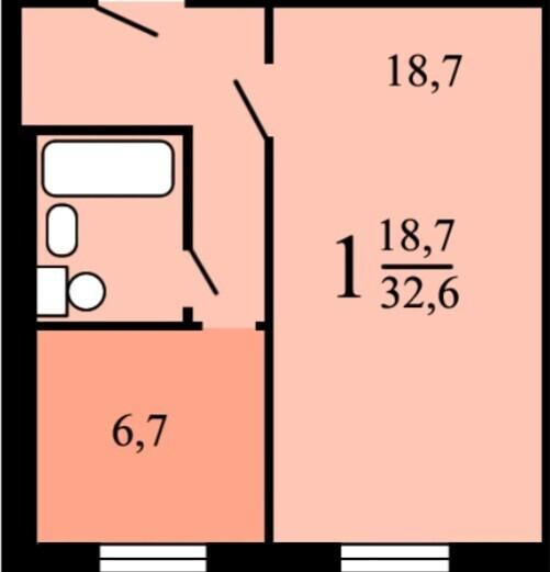 1-комнатная 32.9 м2 в ЖК undefined корпус null этаж 8