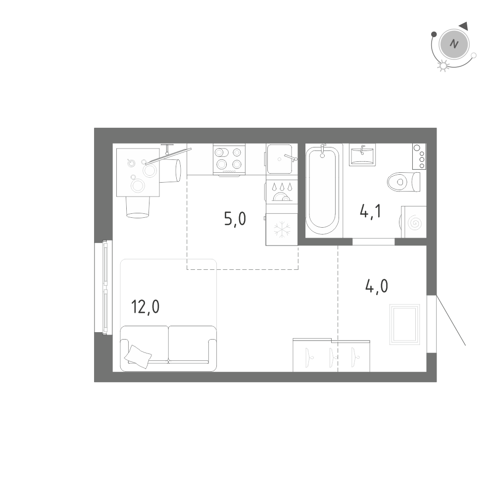 Студия 25 м2 в ЖК Клюква.Парк корпус null этаж 2