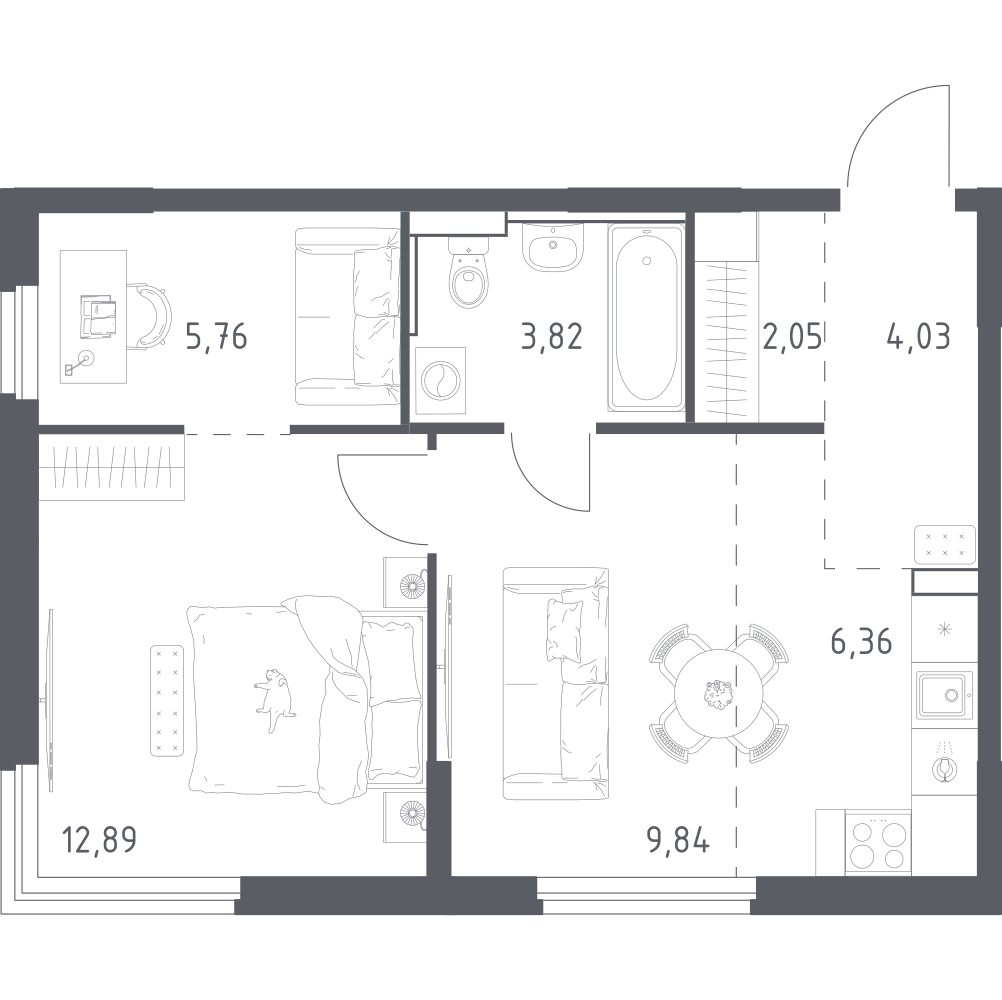 Студия 44 м2 в ЖК Донские Легенды корпус null этаж 13