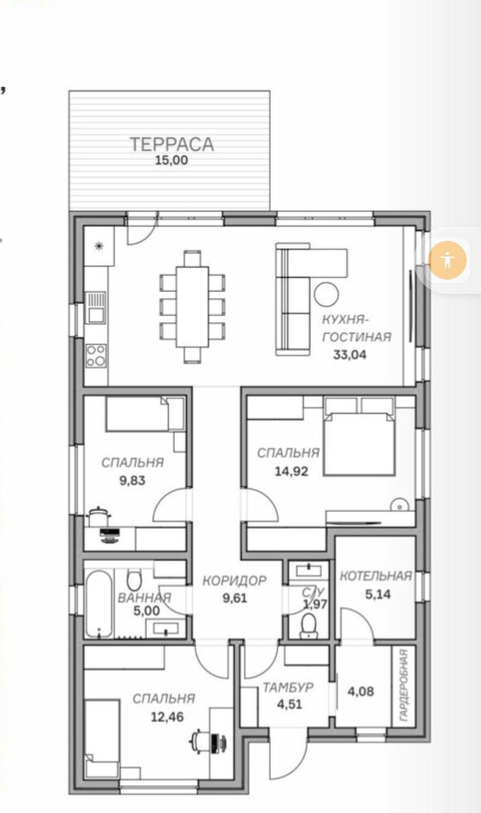 3-комнатная 115 м2 в ЖК undefined корпус null этаж null