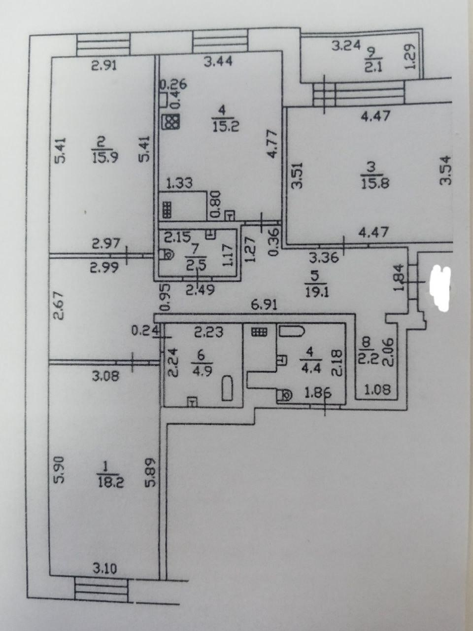 3-комнатная 95.9 м2 в ЖК undefined корпус null этаж 5