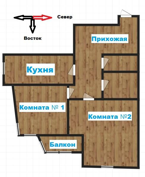 2-комнатная 60 м2 в ЖК undefined корпус null этаж 13