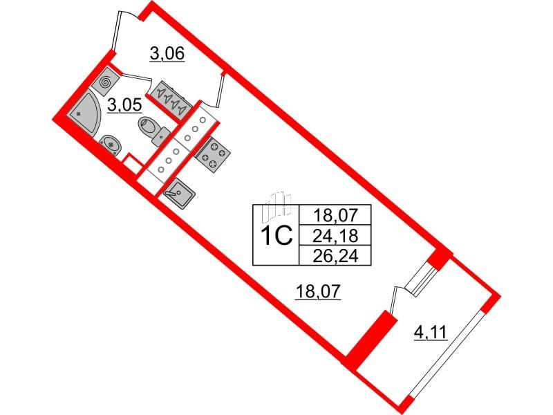 Студия 24 м2 в ЖК Pulse Premier корпус null этаж 12