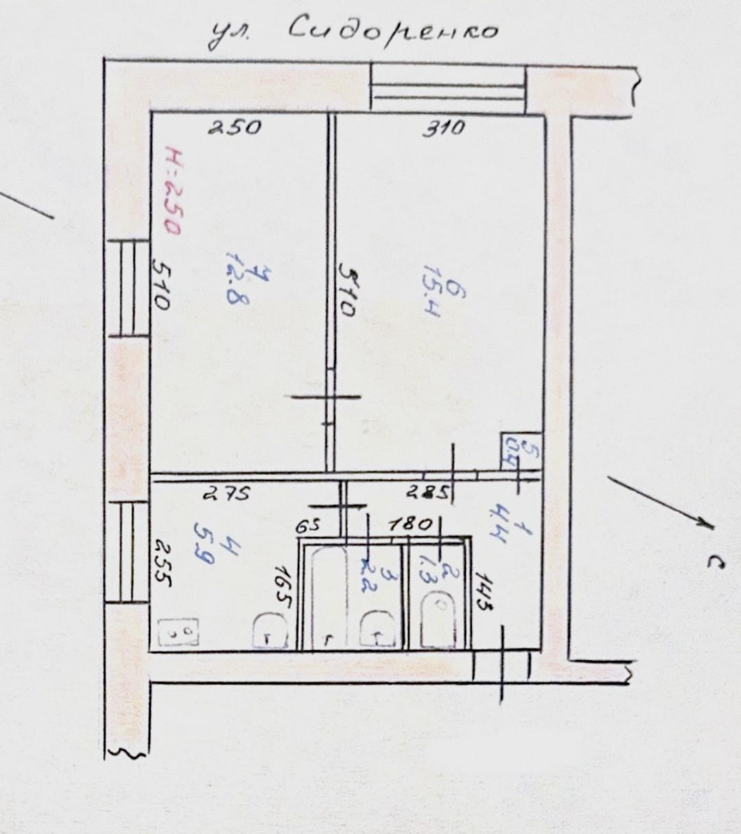 2-комнатная 42.4 м2 в ЖК undefined корпус null этаж 1