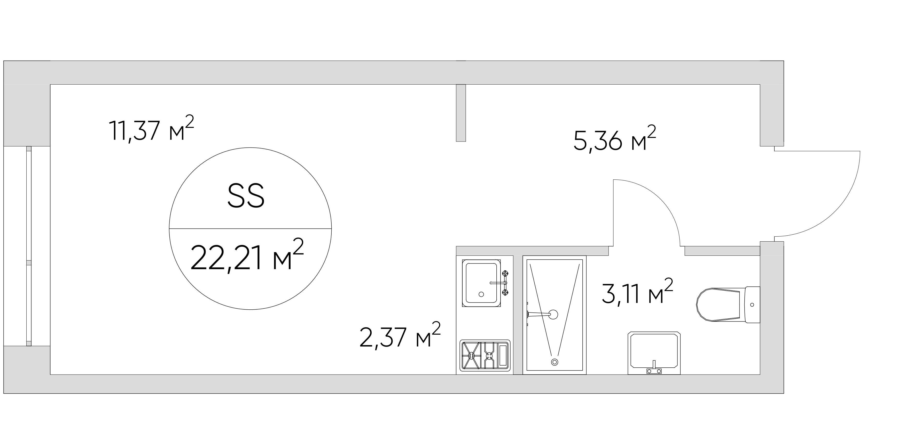 Студия 22 м2 в ЖК N`ICE LOFT корпус null этаж 17