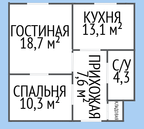 2-комнатная 58 м2 в ЖК undefined корпус null этаж 10