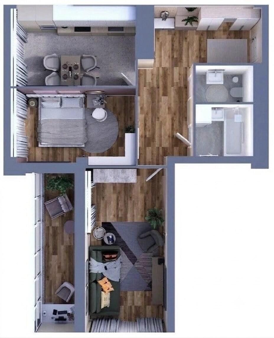 2-комнатная 62.5 м2 в ЖК undefined корпус null этаж 25