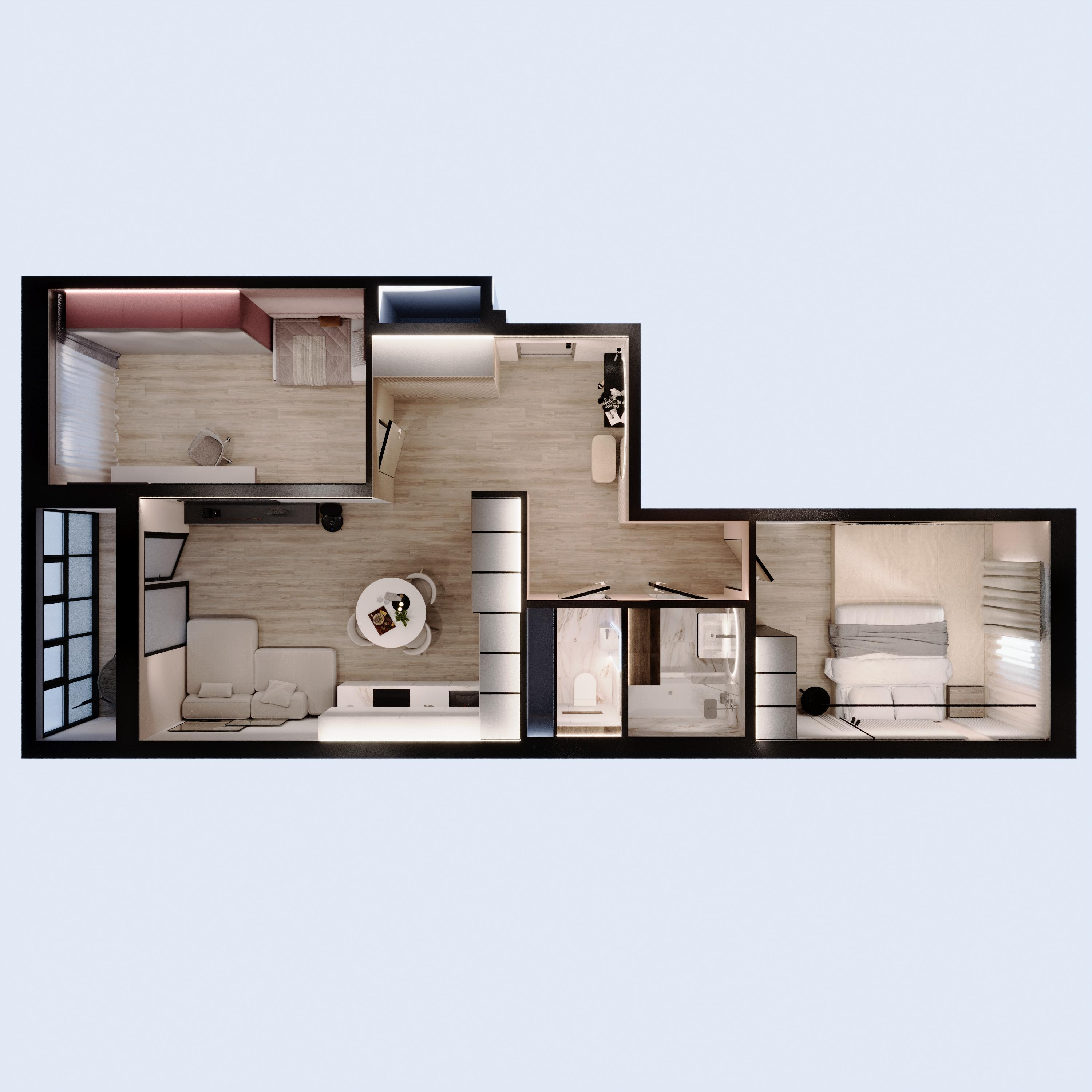 3-комнатная 76 м2 в ЖК Южный Парк корпус null этаж 10