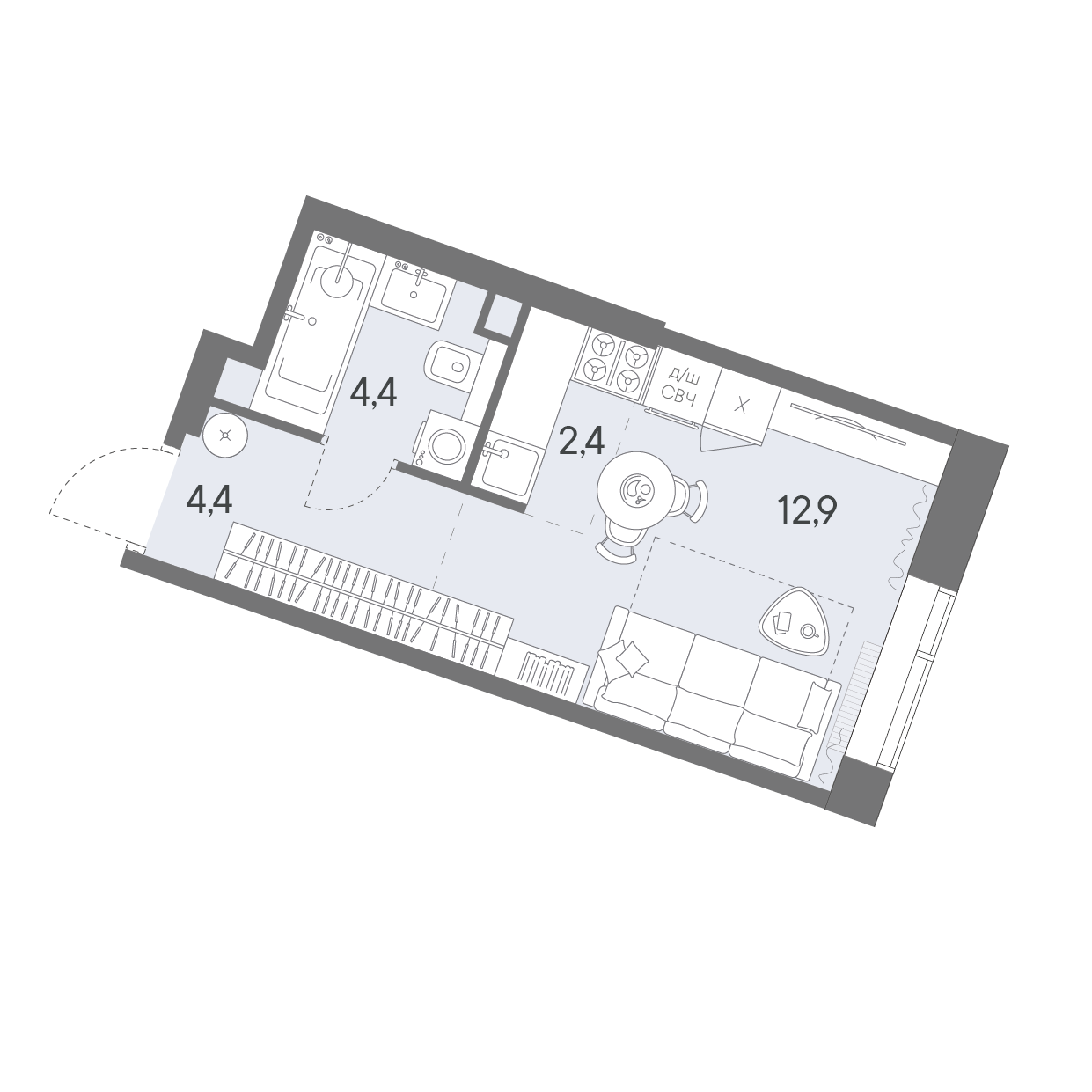 Студия 24 м2 в ЖК Родина Переделкино корпус null этаж 4