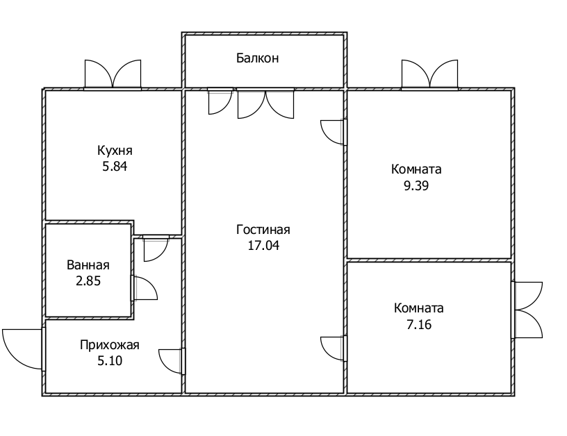 3-комнатная 47.4 м2 в ЖК undefined корпус null этаж 3