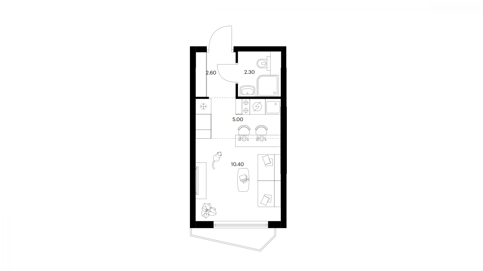 Студия 21 м2 в ЖК undefined корпус null этаж 6