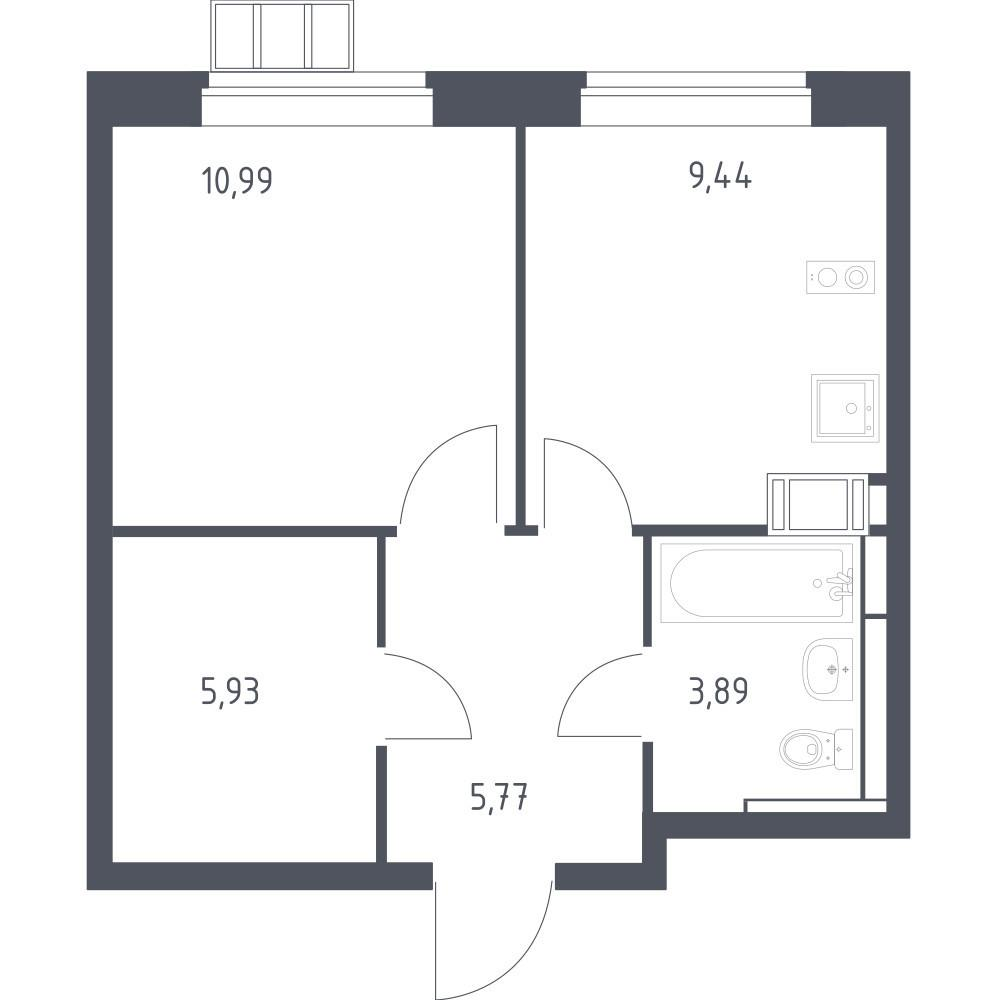 1-комнатная 36 м2 в ЖК undefined корпус null этаж 5