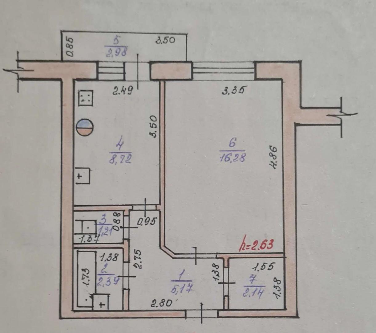 1-комнатная 36.8 м2 в ЖК undefined корпус null этаж 2