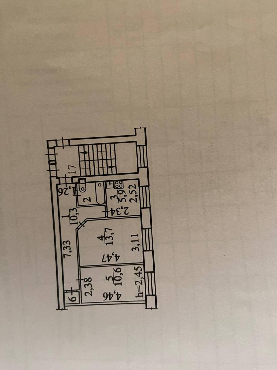 2-комнатная 44 м2 в ЖК undefined корпус null этаж 2