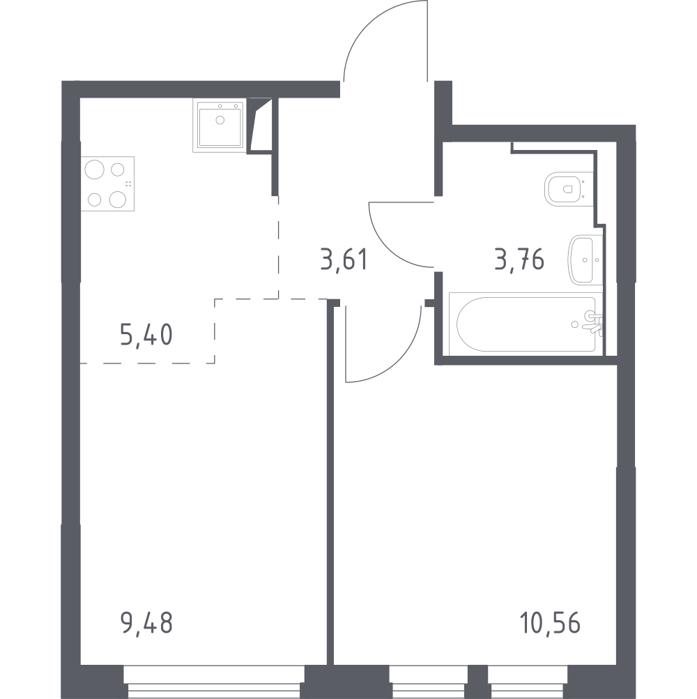 Студия 33 м2 в ЖК Остафьево корпус null этаж 10