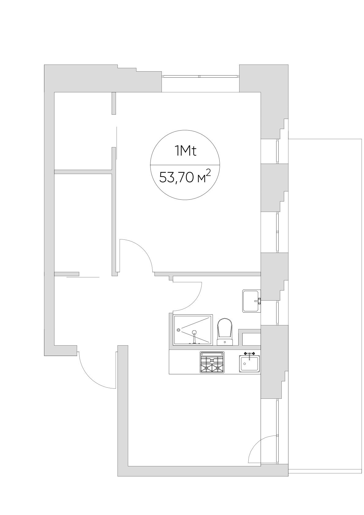 1-комнатная 53 м2 в ЖК N`ICE LOFT корпус null этаж 5