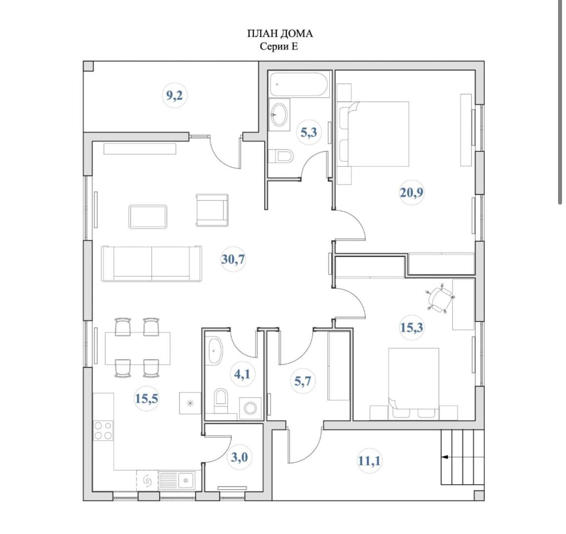 4-комнатная 121.7 м2 в ЖК undefined корпус null этаж null