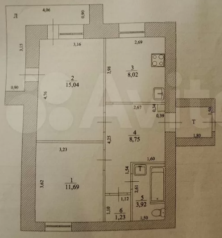 2-комнатная 48.5 м2 в ЖК undefined корпус null этаж 10