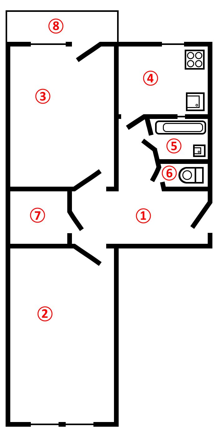 2-комнатная 47.9 м2 в ЖК undefined корпус null этаж 4